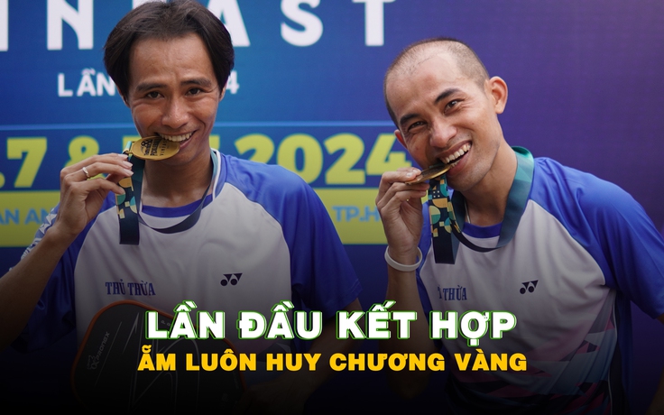 Lần đầu kết hợp, cặp đôi ‘song Thanh’ ẵm luôn HCV giải Pickleball Thanh Niên