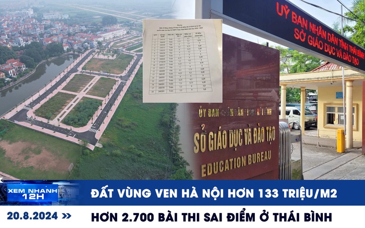 Xem nhanh 12h: Xuyên đêm đấu giá đất vùng ven Hà Nội | Hơn 2.700 bài thi sai điểm ở Thái Bình