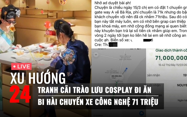 Xu Hướng 24: Tranh cãi trào lưu cosplay đi ăn của giới trẻ | Bi hài chuyến xe công nghệ và 71 triệu đồng