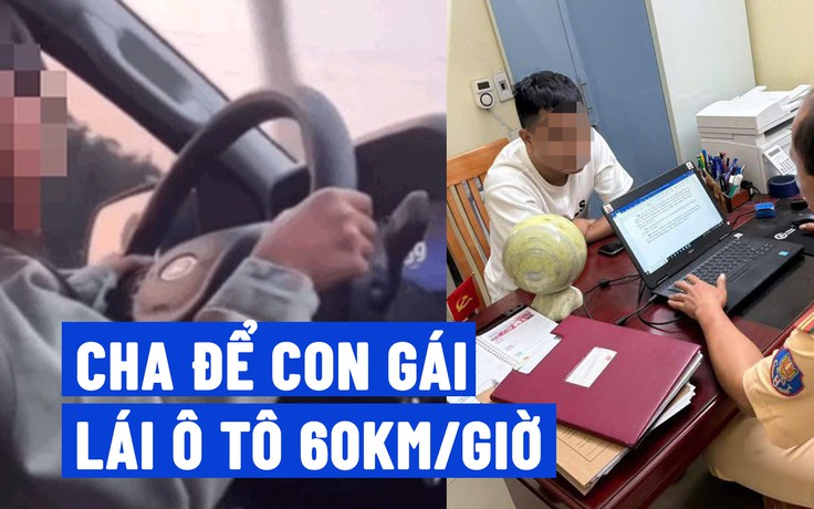 Bất ngờ lý do người cha để con gái 6 tuổi lái ô tô chạy 60 km/giờ