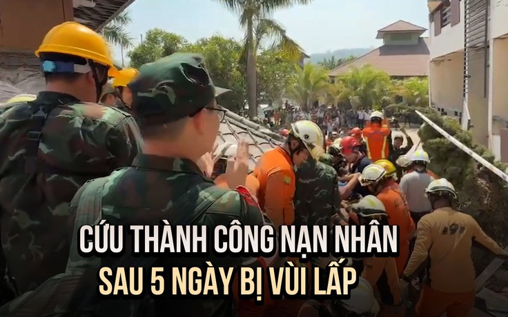 Mừng rỡ vì cứu sống thành công chàng trai mắc kẹt 5 ngày sau động đất