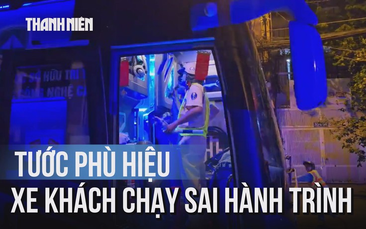 CSGT mạnh tay xử lý xe khách chạy sai hành trình, đón khách trái phép