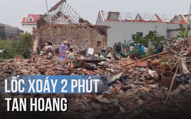Lốc xoáy quét qua 2 phút, Ninh Bình bay hàng loạt mái nhà dân