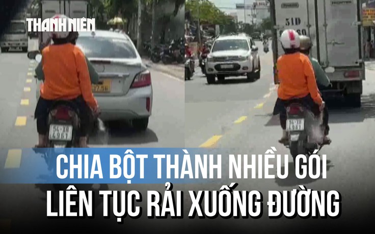 Xác minh clip người phụ nữ ngồi sau xe máy liên tục rải bột lạ gây hoang mang