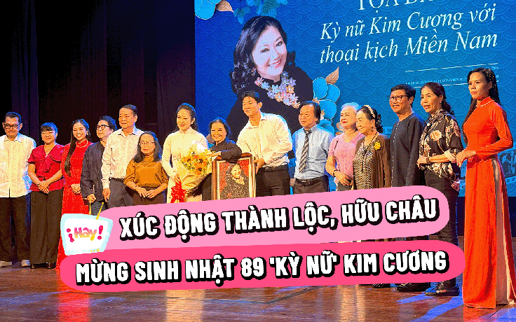 Nghệ sĩ Thành Lộc, Hữu Châu mừng sinh nhật 89 của 'Kỳ nữ' Kim Cương