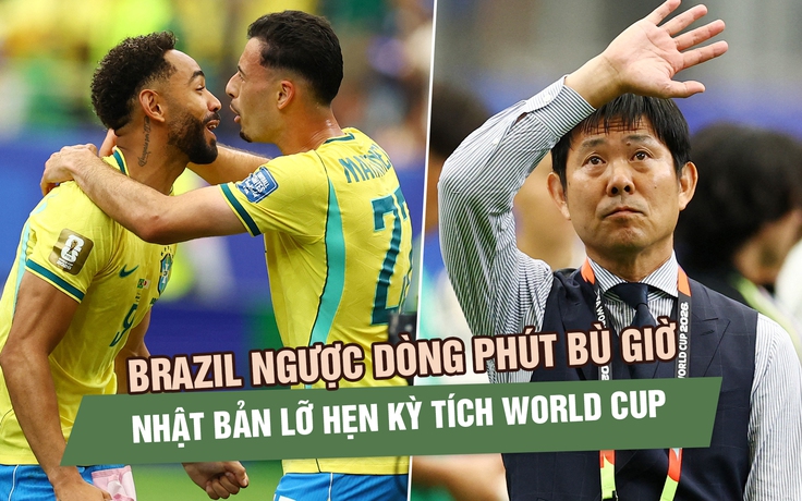 Brazil ngược dòng phút bù giờ, HLV Moriyasu tiếc nuối khi Nhật Bản lỡ hẹn kỳ tích