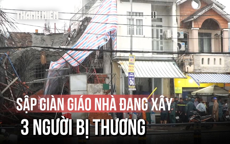Hiện trường sập giàn giáo nhà đang xây ở Cần Thơ