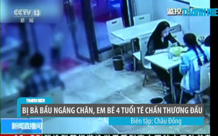 Bị bà bầu 'trả thù', bé trai 4 tuổi ngã chấn thương đầu