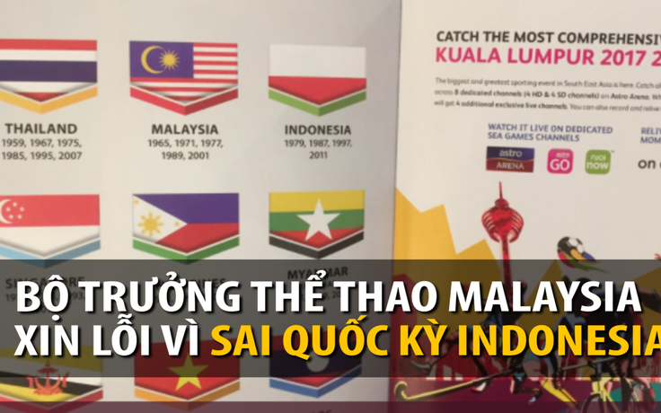Ban tổ chức SEA Games in ngược quốc kỳ Indonesia