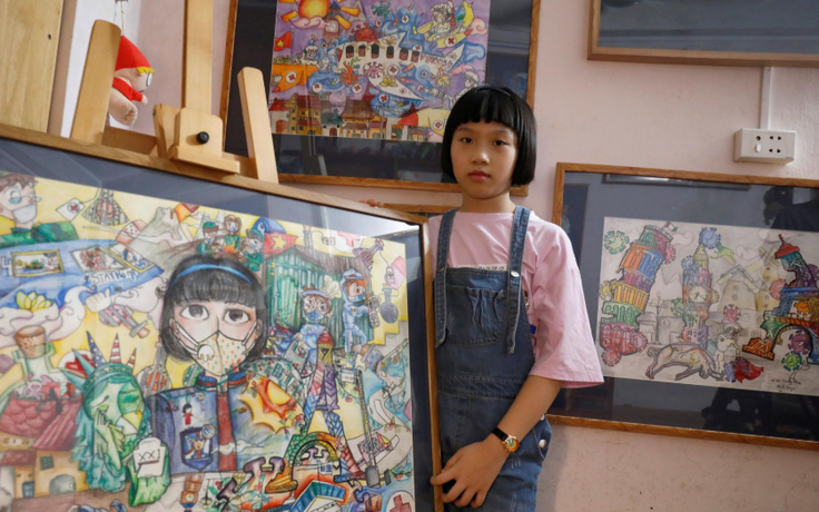 Cô bé Việt và những bức tranh về Covid-19 trên hãng tin Anh