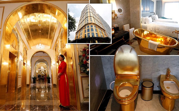 Khách sạn 'dát 1 tấn vàng' tại Hà Nội thu hút báo chí nước ngoài