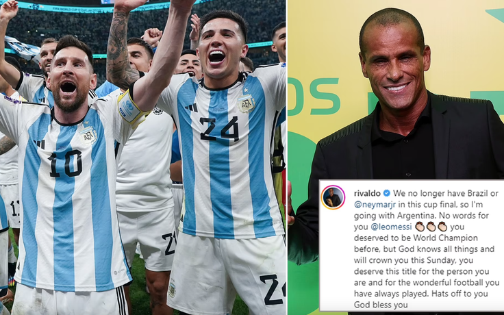Huyền thoại bóng đá Brazil Rivaldo gây tranh cãi vì ủng hộ Messi vô địch World Cup Huyền thoại bóng đá Brazil Rivaldo gây tranh cãi vì ủng hộ Messi vô địch World Cup
