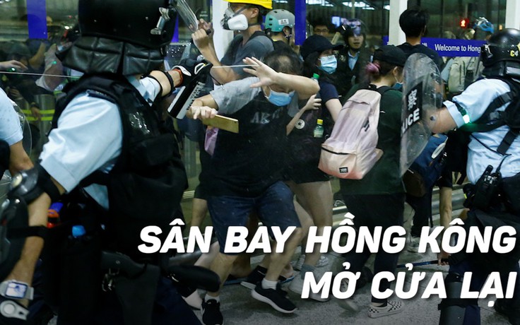 Sân bay Hồng Kông hoạt động trở lại sau đêm hỗn loạn vì biểu tình
