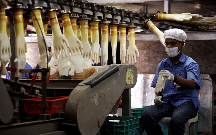 Nhà sản xuất găng tay lớn nhất thế giới quá tải vì nhu cầu tăng trong đại dịch Covid-19