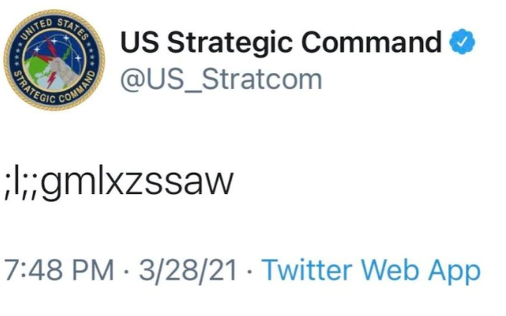 Hài hước bé bỉm sữa phát tán 'mã phóng' của Bộ chỉ huy hạt nhân Mỹ lên Twitter