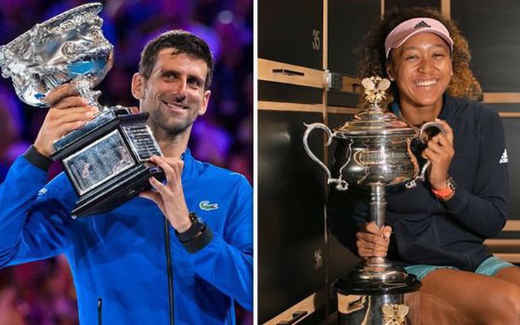 Djokovic và Osaka ăn mừng vô địch Úc mở rộng như thế nào?