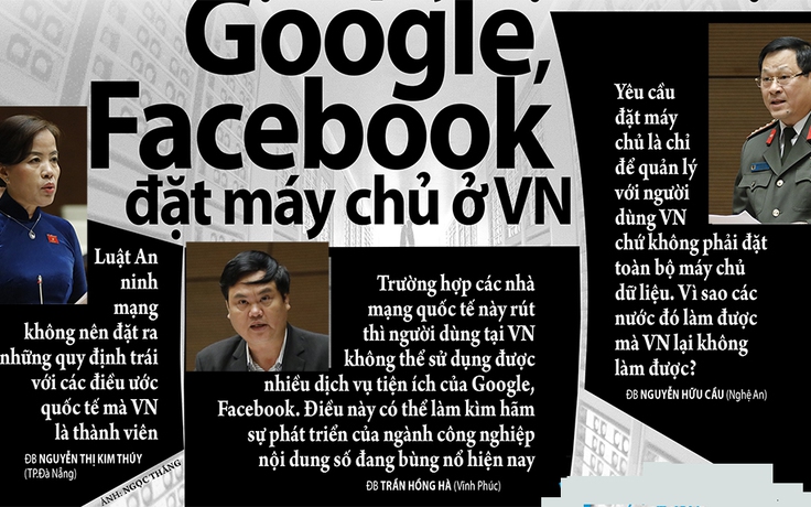 Tranh luận quy định buộc Google, Facebook đặt máy chủ ở Việt Nam