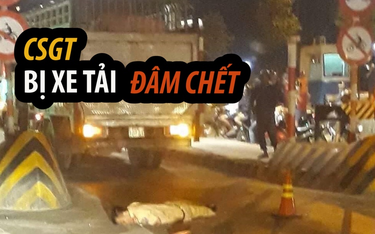 Hiện trường vụ thiếu tá CSGT bị xe tải tông chết gần cầu Đồng Nai