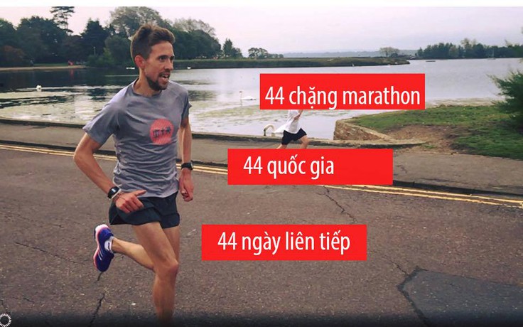 Chạy 44 chặng marathon qua 44 quốc gia trong 44 ngày liên tiếp