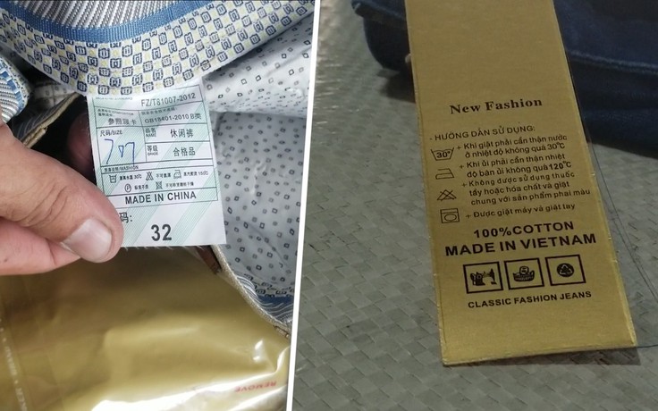 Lô hàng quần áo xuất xứ Trung Quốc nhưng ghi Made in Việt Nam
