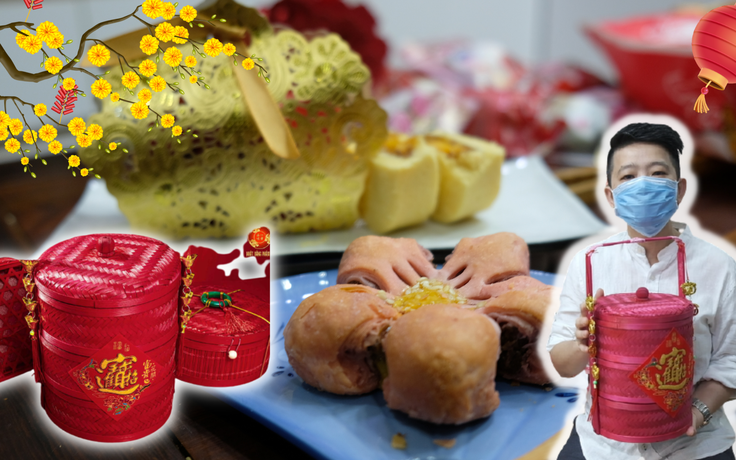 Tiệm bánh người Hoa gây “sốt” dịp tết với mẫu hộp đẹp như lễ vật cung đình
