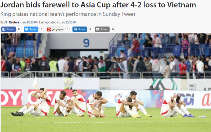 Truyền thông Jordan chê trách tuyển quốc gia sau khi thua Việt Nam