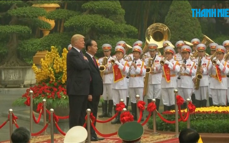 Lễ đón chính thức Tổng thống Mỹ Donald Trump tại Phủ Chủ tịch