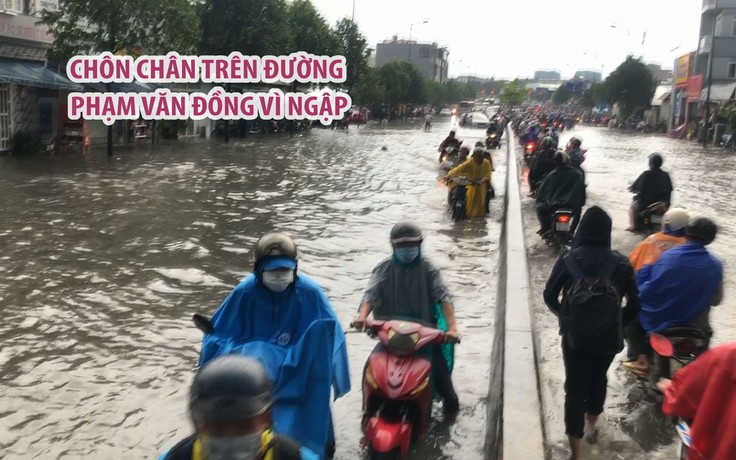 Hàng ngàn người chôn chân trên đường phố chiều Sài Gòn ngập kinh hoàng