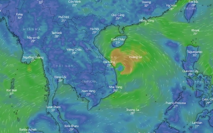 Cảnh báo mức độ nguy hiểm của bão số 6 đang tiến nhanh, thẳng vào miền Trung