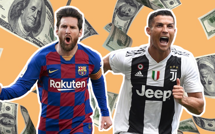 Mức thu nhập 'trên trời' của Messi, Ronaldo, bỏ xa các siêu sao trong top 10