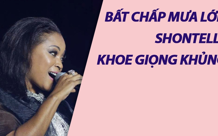 Shontelle cháy hết mình dưới mưa