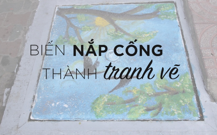 Nắp cống biến thành tranh vẽ