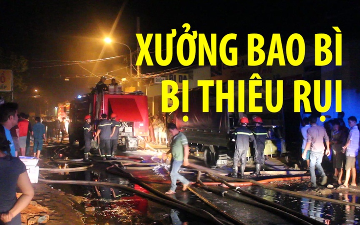 Cháy kinh hoàng trong đêm, xưởng bao bì bị thiêu rụi