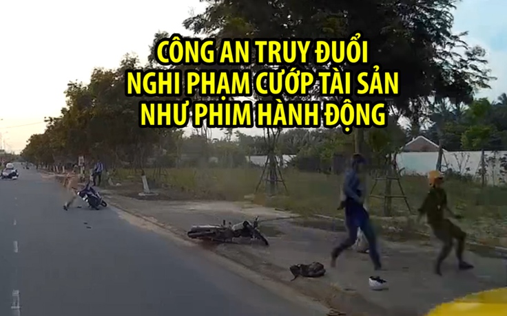 Công an truy đuổi, bắt nghi phạm cướp tài sản như phim hành động