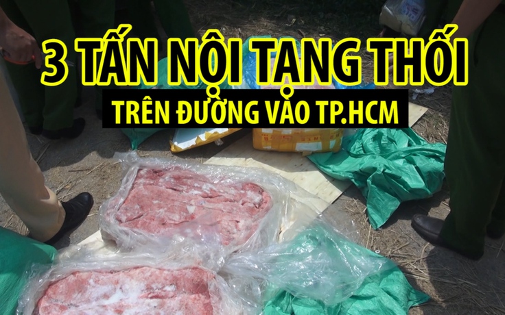 Tạm giữ xe container chở 3 tấn nội tạng thối