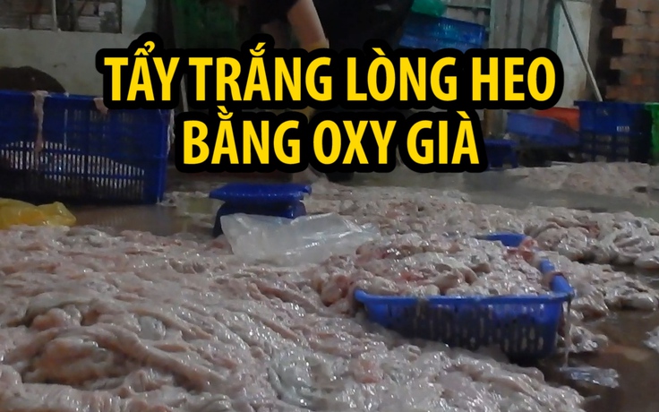 Đột kích cơ sở tẩy trắng lòng heo bằng hóa chất