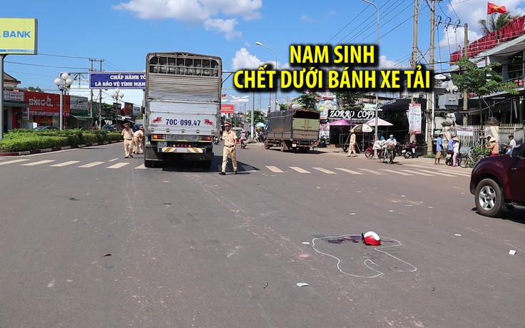 Nam học sinh chết thảm dưới bánh xe tải giữa ngã ba