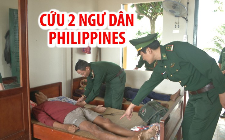 Cứu 2 ngư dân Philippines bị chìm tàu, trôi dạt trên biển Trường Sa