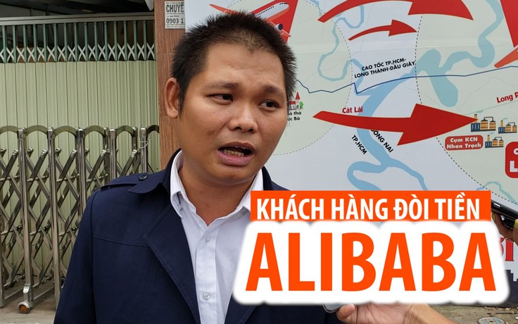 Khách hàng giăng băng rôn đòi công ty địa ốc Alibaba trả lại tiền nói gì?