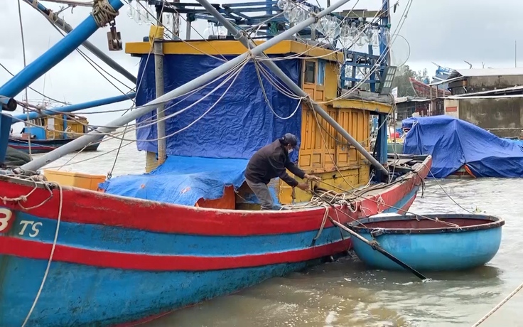 Hàng ngàn tàu cá Quảng Ngãi cấp tập vào bờ neo đậu tránh gió mạnh