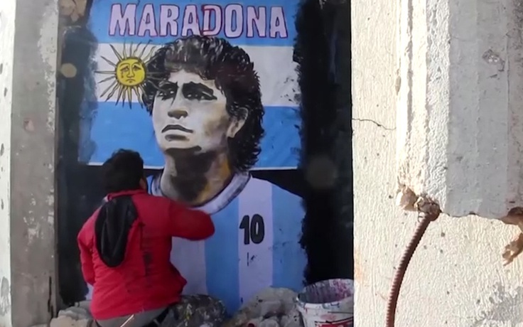 Nghệ sĩ Syria biến thành phố đổ nát do chiến tranh thành nơi tưởng nhớ Maradona