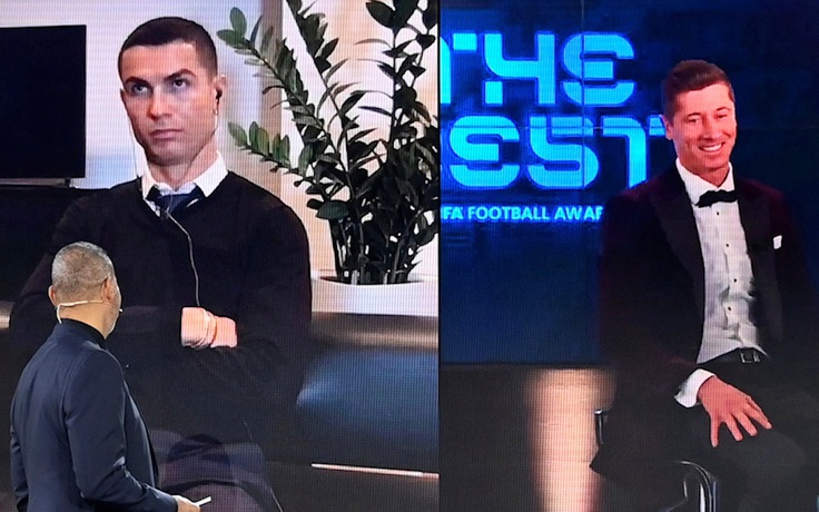 Ronaldo buồn hắt hiu nhìn Lewandowski nhận giải Cầu thủ xuất sắc nhất FIFA 2020
