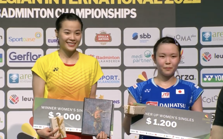 Xem trọn trận Thùy Linh thắng tay vợt Nhật Bản, vô địch giải cầu lông quốc tế Bỉ