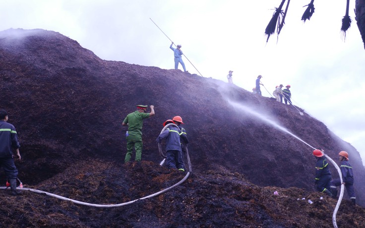 Bãi dăm gỗ trị giá hàng trăm tỉ đồng bốc cháy