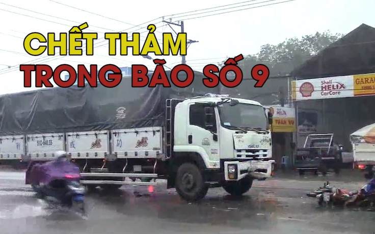 Xe máy tông xe tải trong cơn mưa lớn, một người chết