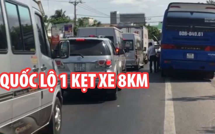 Tuyến quốc lộ 1 ở Bạc Liêu kẹt xe khoảng 8km