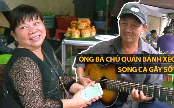 Ông bà chủ quán bánh xèo song ca "Tình khúc cho em" gợi nhớ Lê Uyên & Phương