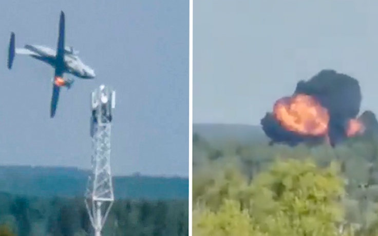 Máy bay quân sự Nga lao xuống đất nổ tung trong chuyến bay thử nghiệm