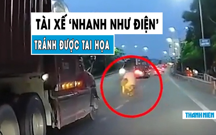 Tài xế container suýt ‘mang họa’ vì người đàn ông sang đường ẩu