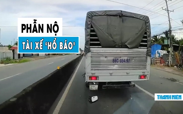 Phẫn nộ tài xế xe tải ‘hổ báo’ chèn ép, khiến xe khác gãy gương chiếu hậu